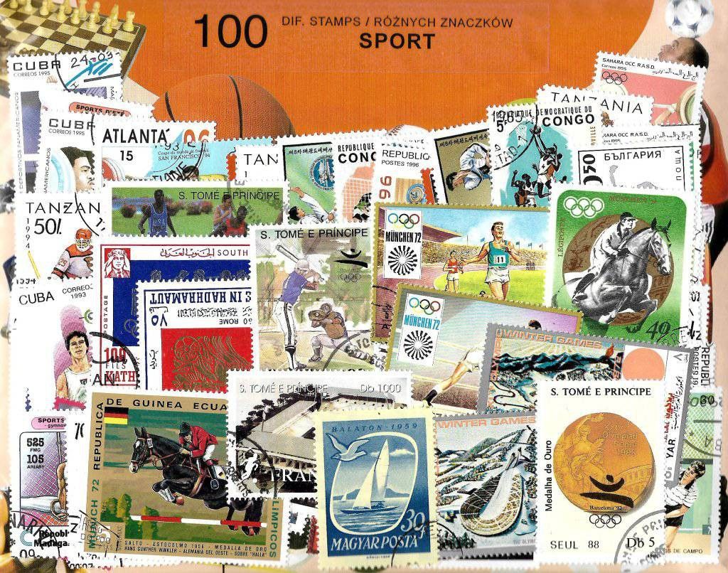 Znaczek Pakiet filatelistyczny SPORT 100 znaczkow