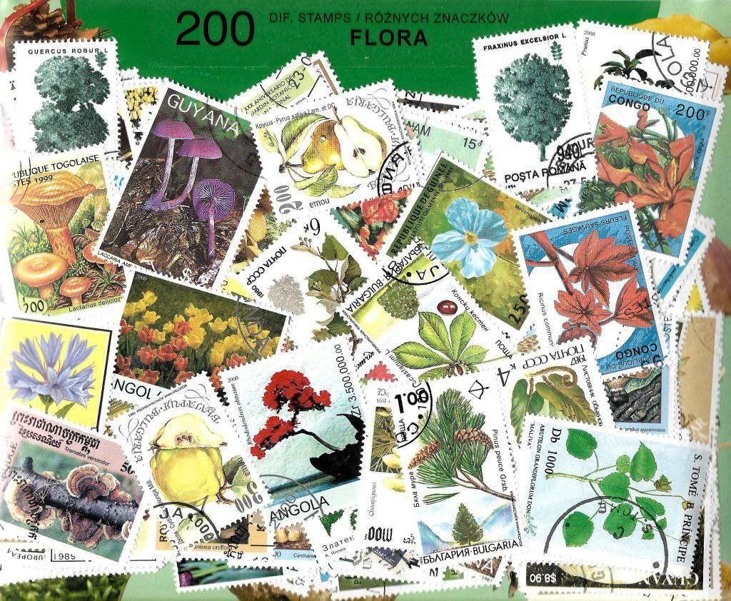 Znaczek Pakiet filatelistyczny FLORA 200 znaczkow