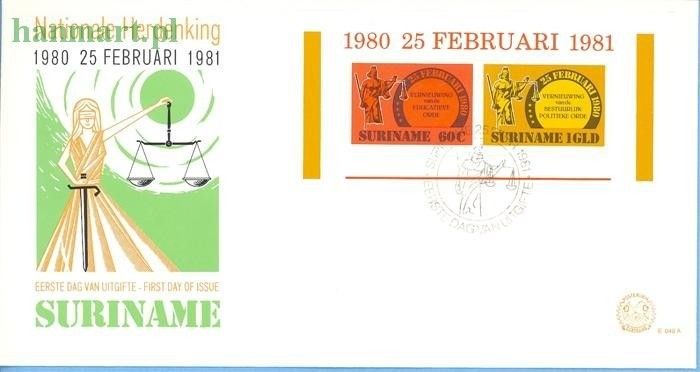 Znaczek Surinam 1981 Mi bl 28 FDC