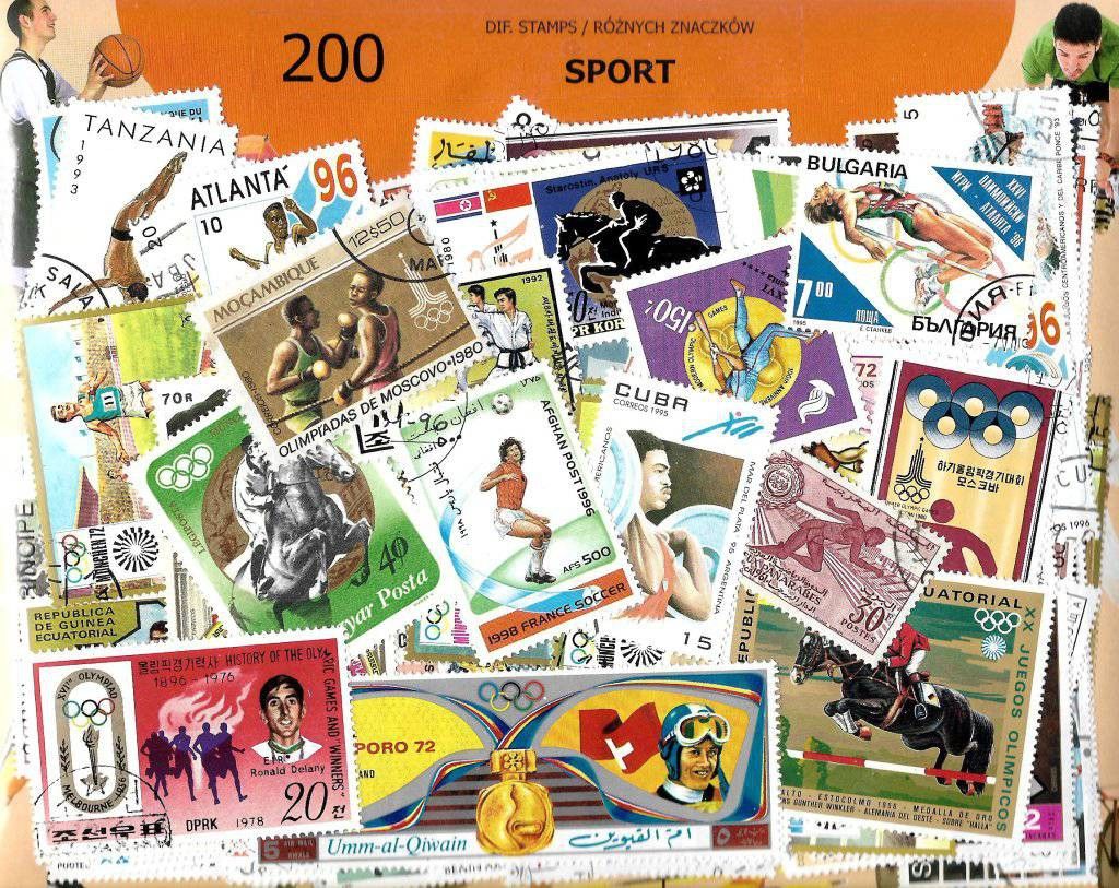 Znaczek Pakiet filatelistyczny SPORT 200 znaczkow