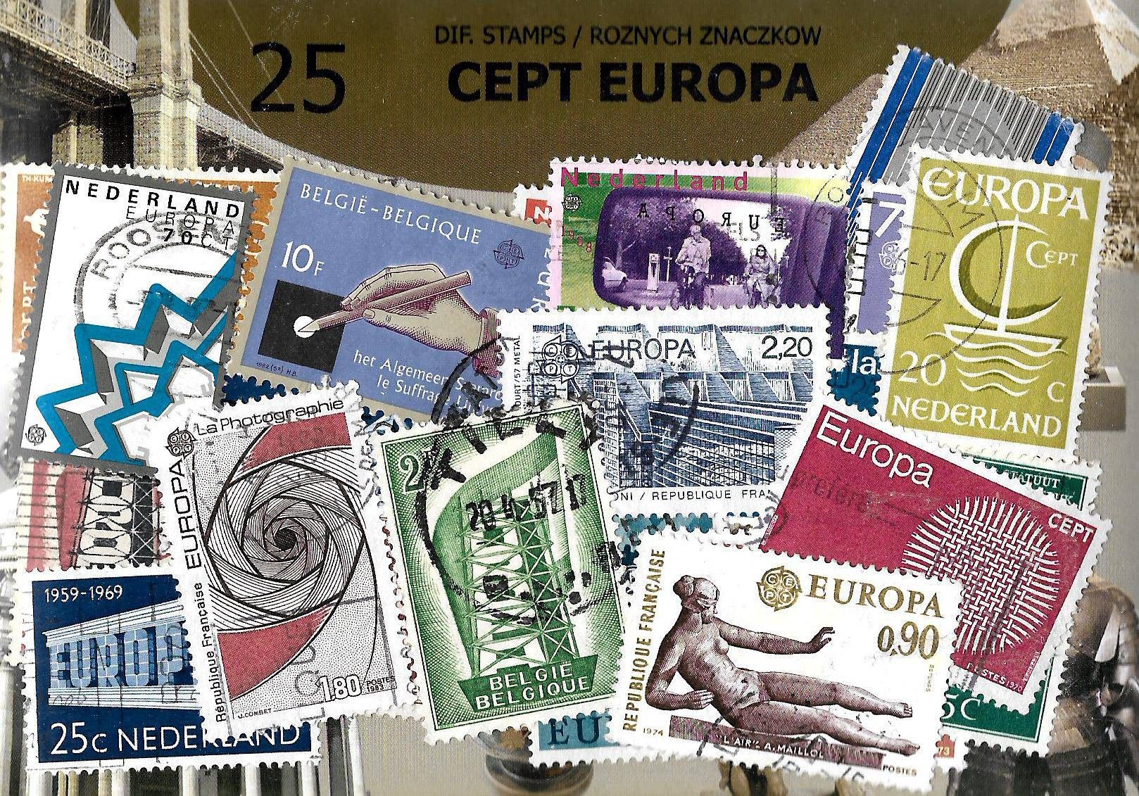 Znaczek Pakiet filatelistyczny CEPT EUROPA 25 znaczkow