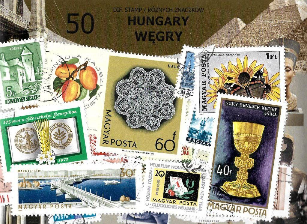 Znaczek Pakiet filatelistyczny WĘGRY 50 znaczkow