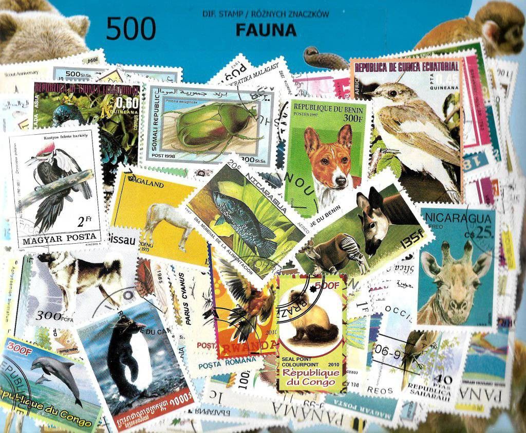 Znaczek Pakiet filatelistyczny FAUNA 500 znaczkow