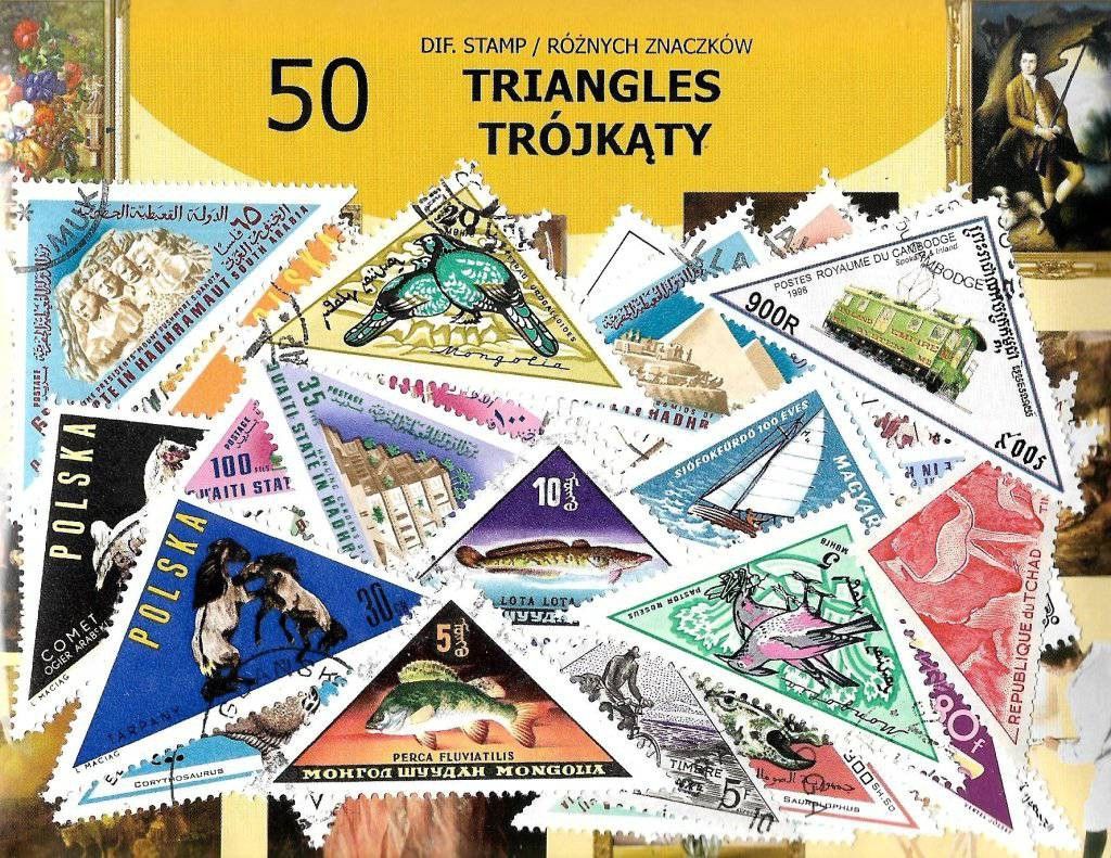 Znaczek Pakiet filatelistyczny TRÓJKĄTY 50 znaczkow