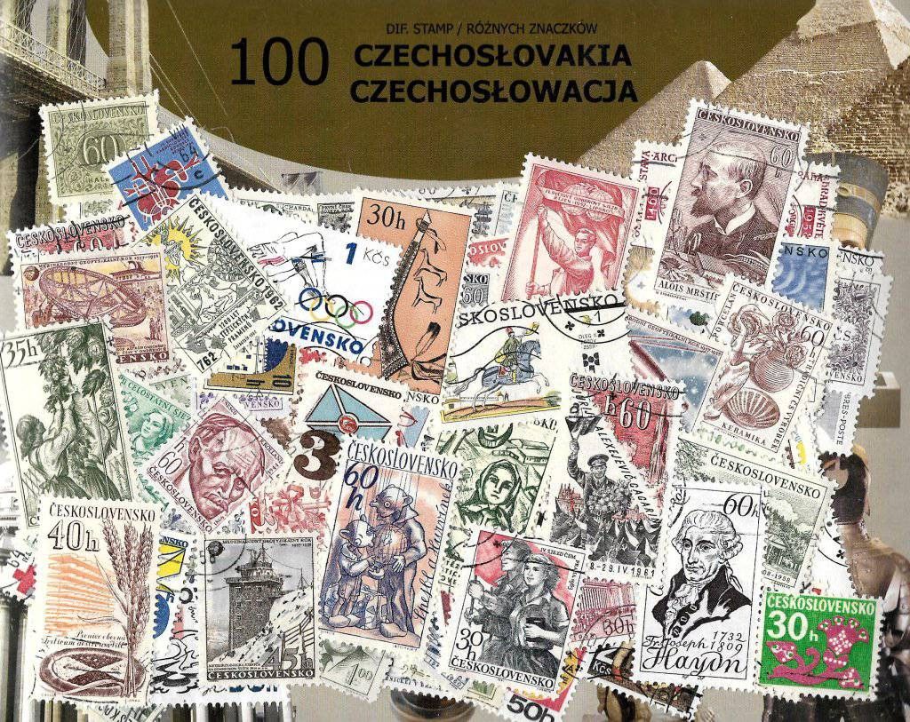 Znaczek Pakiet filatelistyczny CZECHOSŁOWACJA 100 znaczkow