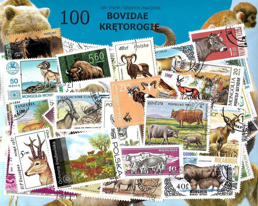 Znaczek Pakiet filatelistyczny KRĘTOROGIE 100 znaczkow