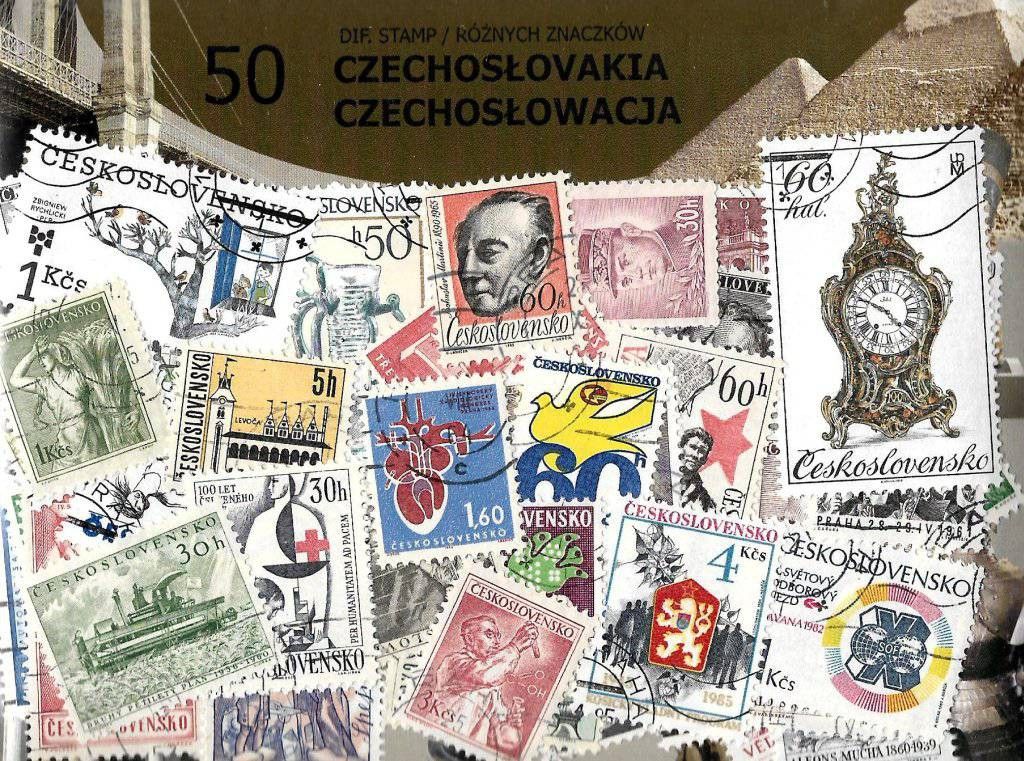 Znaczek Pakiet filatelistyczny CZECHOSŁOWACJA 50 znaczkow