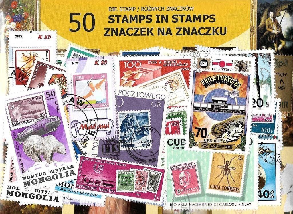 Znaczek Pakiet filatelistyczny ZNACZEK NA ZNACZKU 50 znaczkow