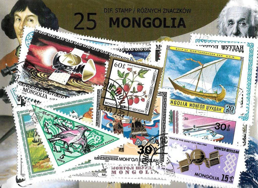 Znaczek Pakiet filatelistyczny MONGOLIA 25 znaczkow