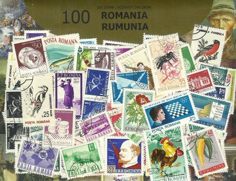 Znaczek Pakiet filatelistyczny RUMUNIA 100 znaczkow