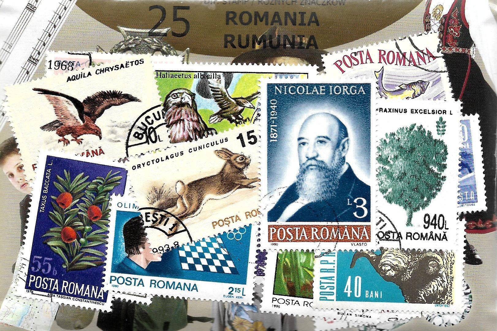 Znaczek Pakiet filatelistyczny RUMUNIA 25 znaczkow
