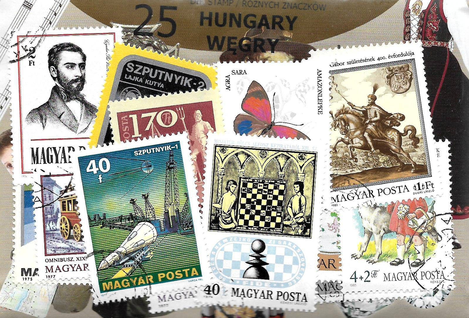 Znaczek Pakiet filatelistyczny WĘGRY 25 znaczkow