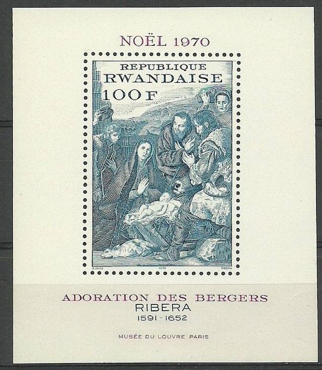 Znaczek Rwanda 1970 Mi bl 25 Czyste **
