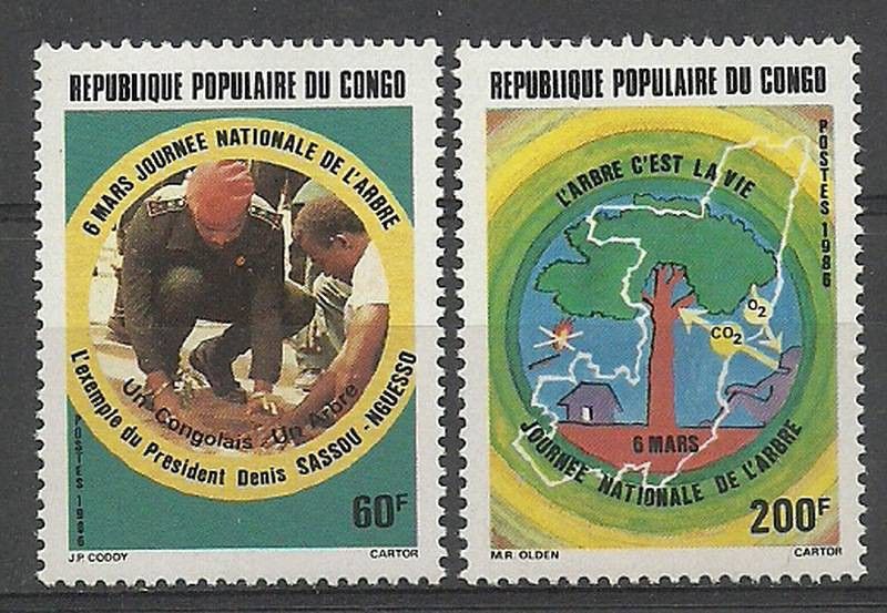 Znaczek Kongo 1986 Mi 1029-1030 Czyste **