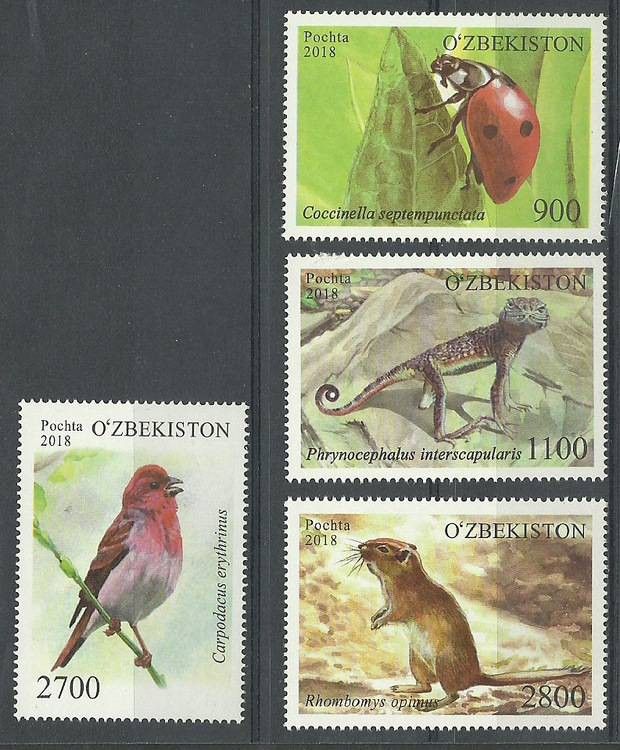 Znaczek Uzbekistan 2018 Mi 1323-1326 Czyste **