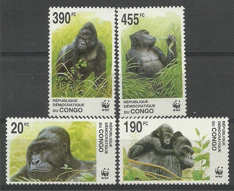 Znaczek Kongo Kinszasa / Zair 2002 Mi 1708-1711 Czyste **