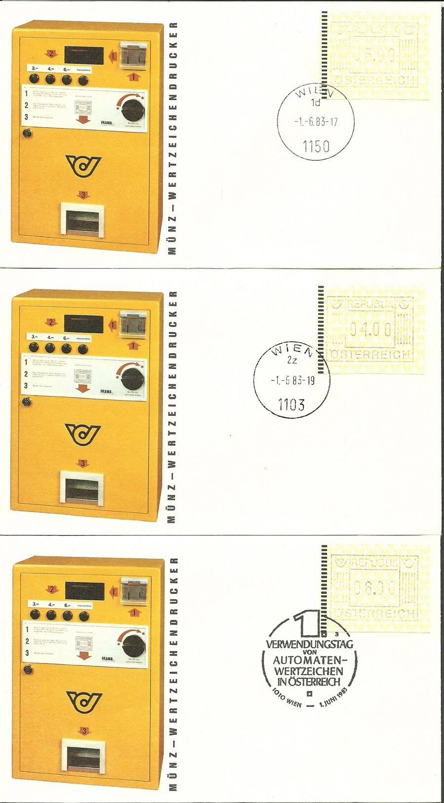 Znaczek Austria 1983 Mi aut 1 (3-4+6) FDC