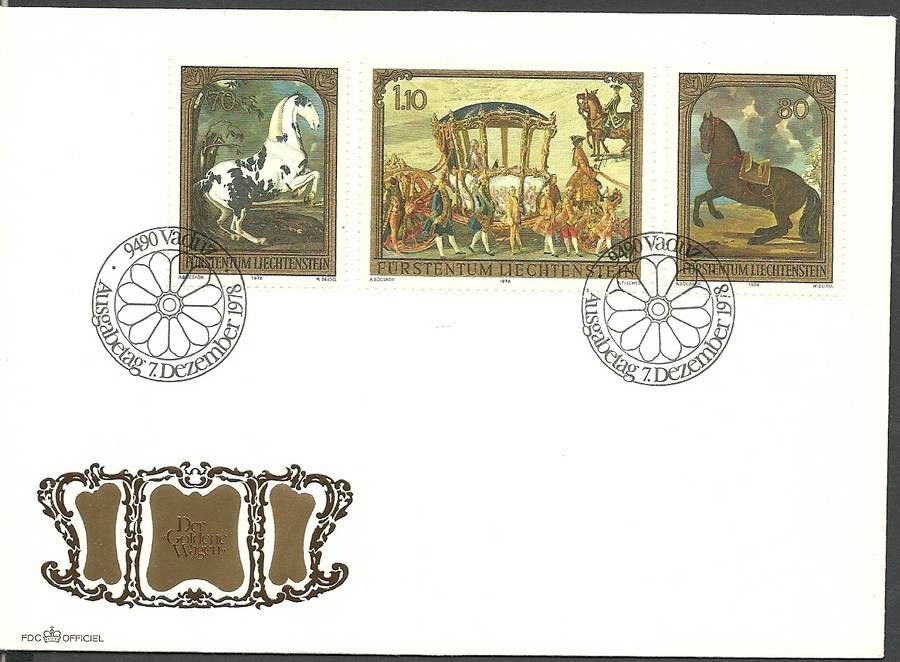 Znaczek Liechtenstein 1978 Mi 717-719 FDC