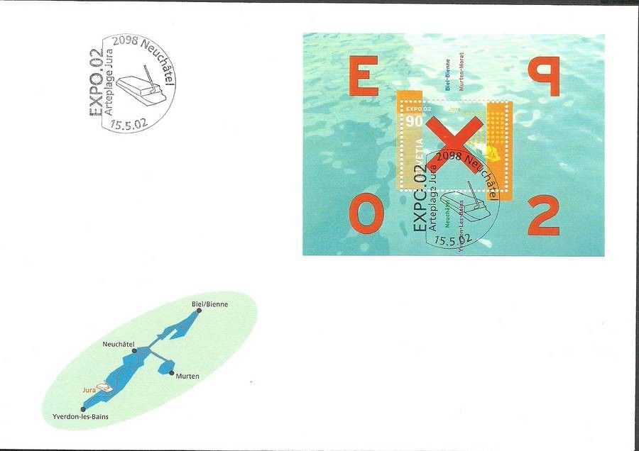 Znaczek Szwajcaria 2002 Mi bl 32 FDC