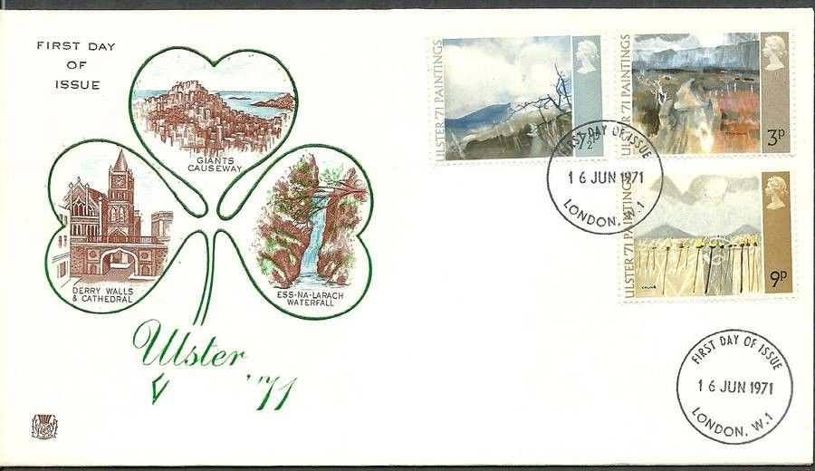 Znaczek Wielka Brytania 1971 Mi 574-576 FDC