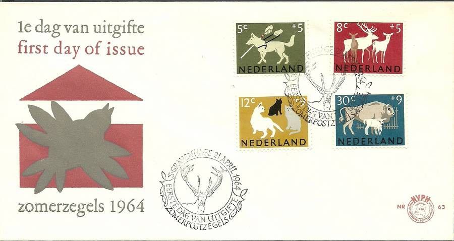 Znaczek Holandia 1964 Mi 818-821 FDC