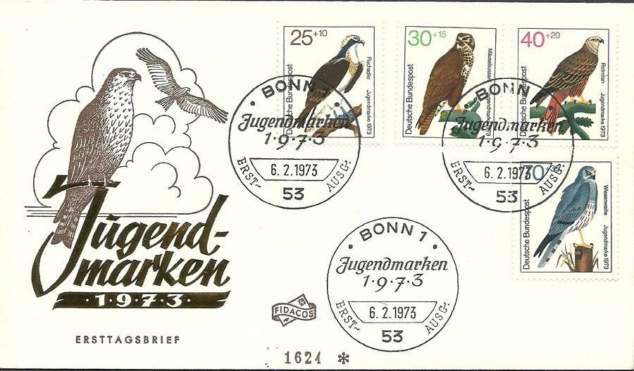 Znaczek Niemcy 1973 Mi 754-757 FDC