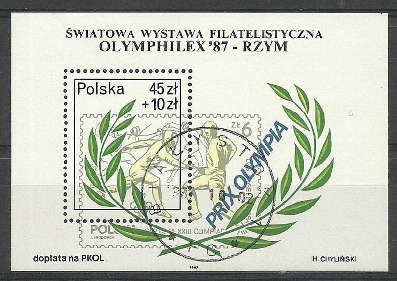 Znaczek Polska 1987 Mi abo bl 104 Fi bl 134 Stemplowane