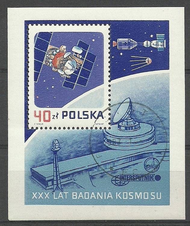 Znaczek Polska 1987 Mi abo bl 105 Fi bl 135 Stemplowane