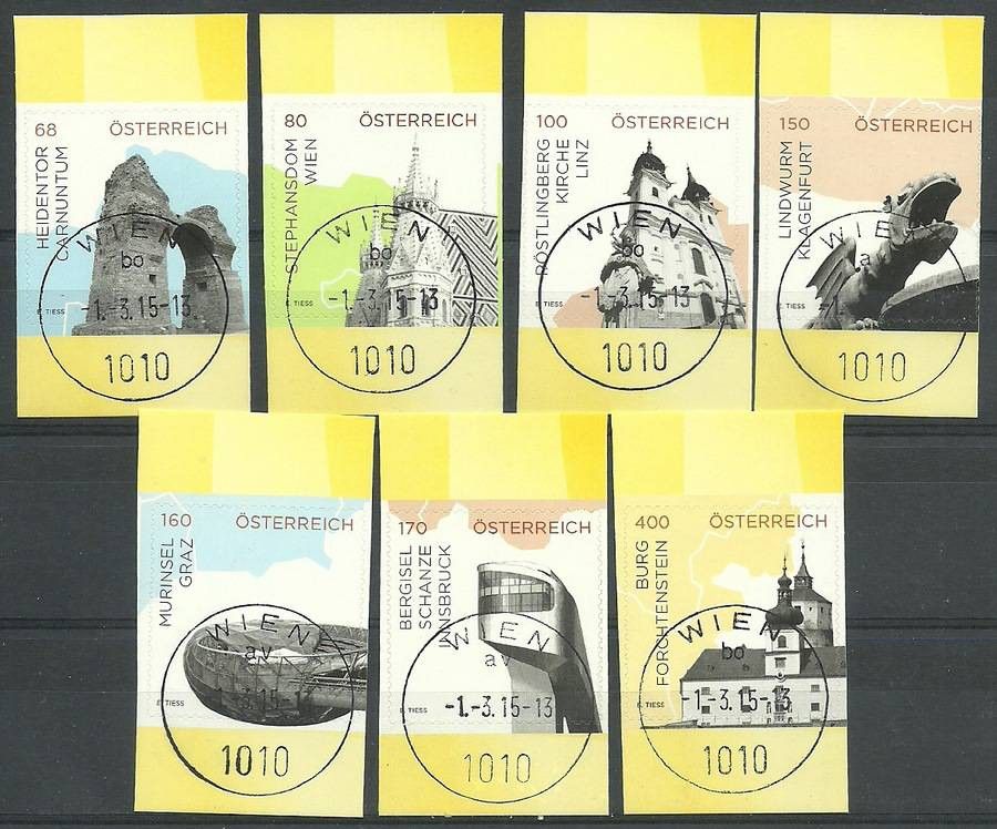 Znaczek Austria 2015 Mi 3191+33193-3198 Stemplowane