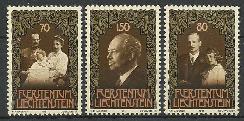 Znaczek Liechtenstein 1981 Mi 770-772 Czyste **
