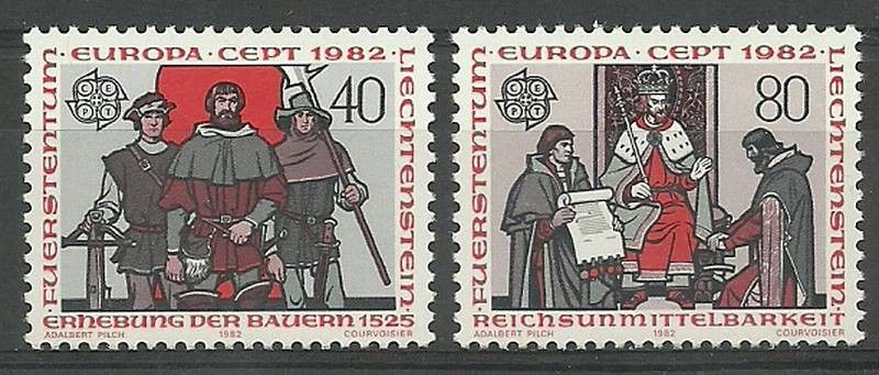Znaczek Liechtenstein 1982 Mi 791-792 Czyste **