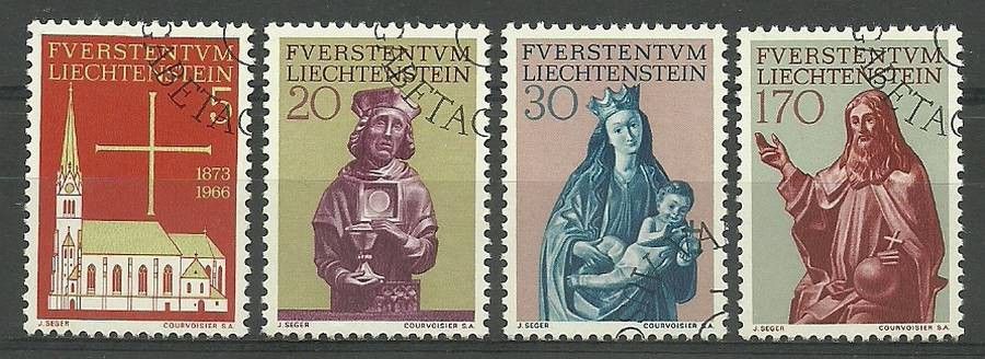 Znaczek Liechtenstein 1966 Mi 470-473 Stemplowane