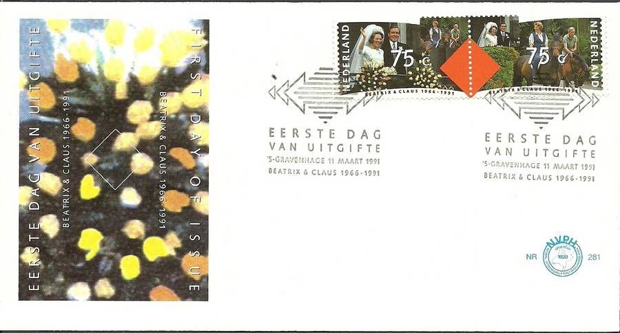 Znaczek Holandia 1991 Mi 1400-1401 FDC