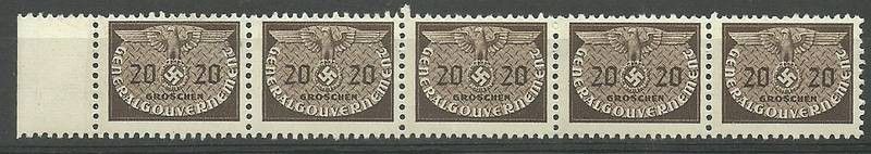 Znaczek Generalna Gubernia / GG 1940 Mi die 20 Fi U 20 Czyste **