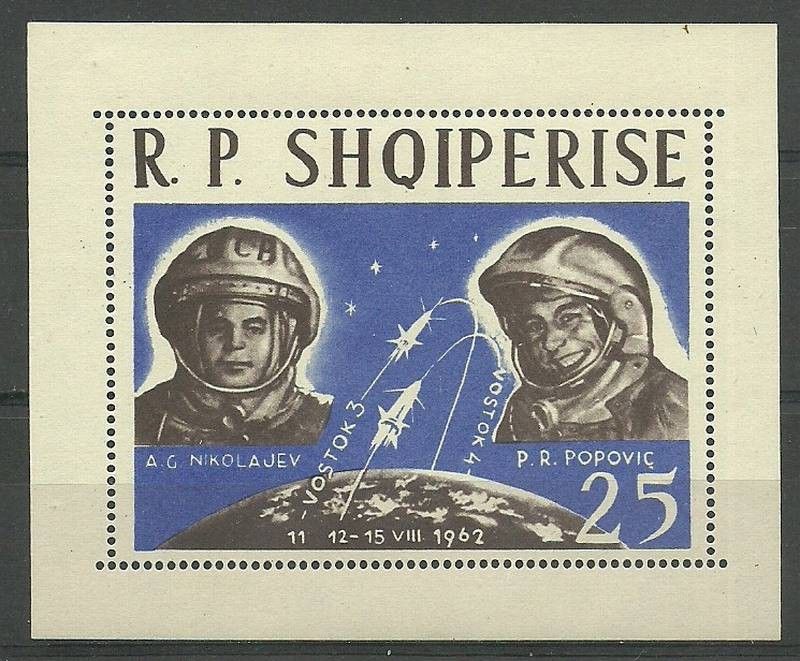 Znaczek Albania 1963 Mi bl 17 Z podlepką *