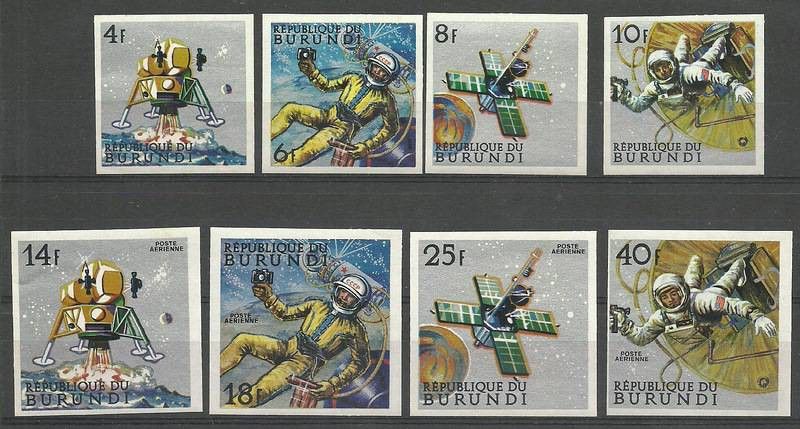 Znaczek Burundi 1968 Mi 401-408B Czyste **