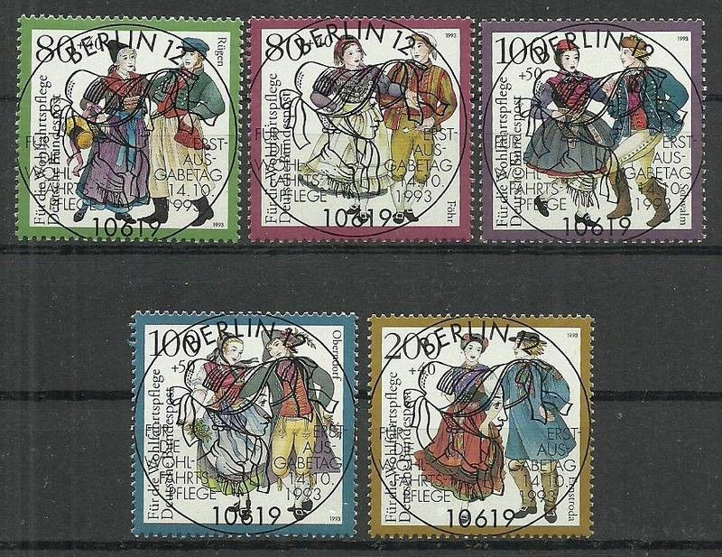 Znaczek Niemcy 1993 Mi 1696-1700 Stemplowane
