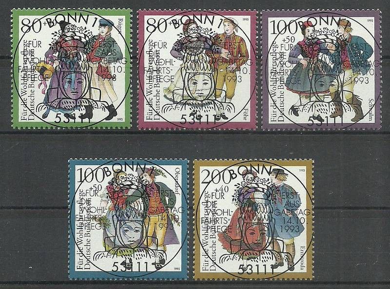 Znaczek Niemcy 1993 Mi 1696-1700 Stemplowane