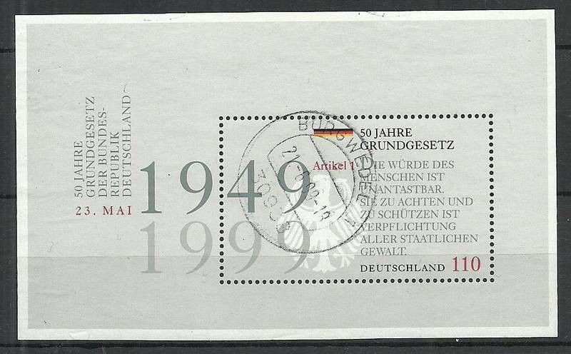 Znaczek Niemcy 1999 Mi bl 48 Stemplowane