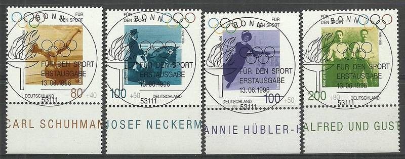 Znaczek Niemcy 1996 Mi 1861-1864 Stemplowane