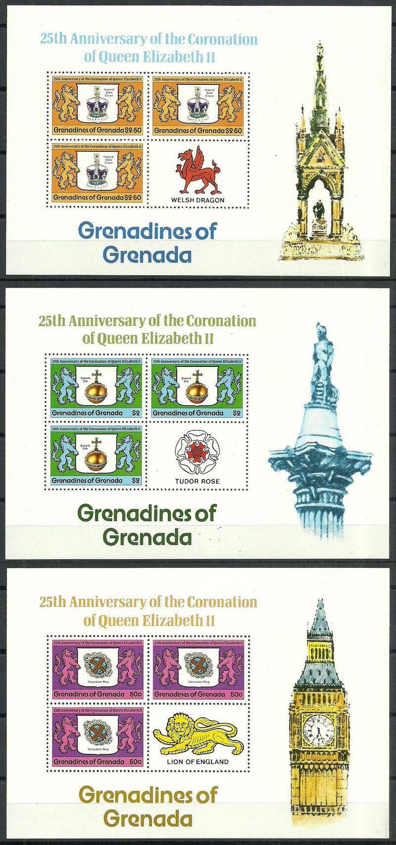 Znaczek Grenada i Grenadyny 1978 Mi ark 285-287C Czyste **