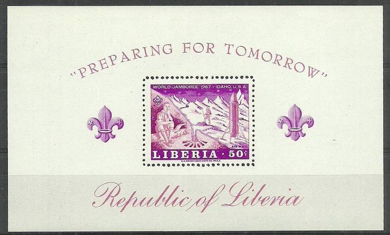 Znaczek Liberia 1967 Mi bl 40A Czyste **