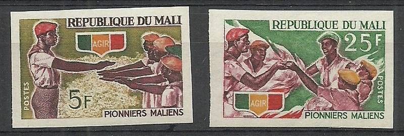 Znaczek Mali 1966 Mi 132-133B Czyste **
