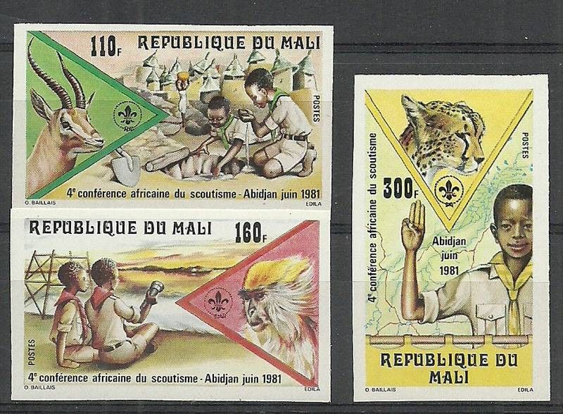 Znaczek Mali 1981 Mi 859-861B Czyste **
