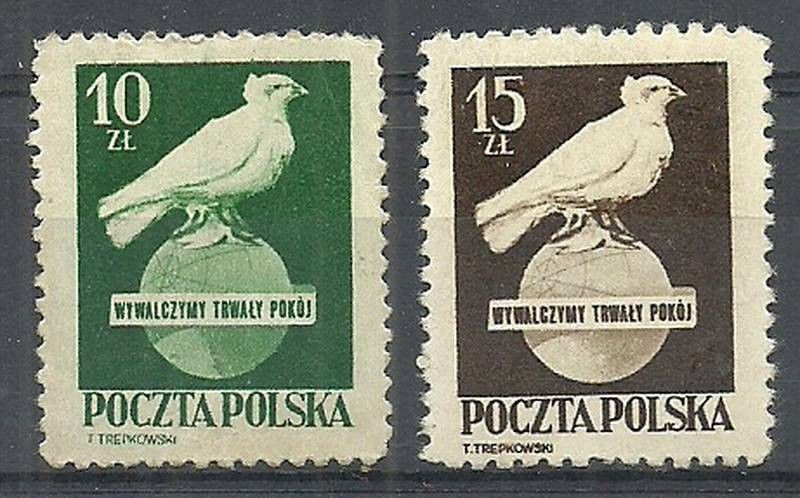 Znaczek Polska 1950 Mi 560-561 Fi 517-518 Czyste **