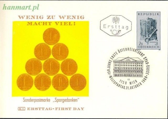 Znaczek Austria 1969 Mi 1317 FDC