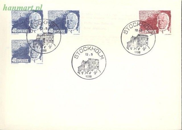 Znaczek Szwecja 1966 Mi 553-554 FDC
