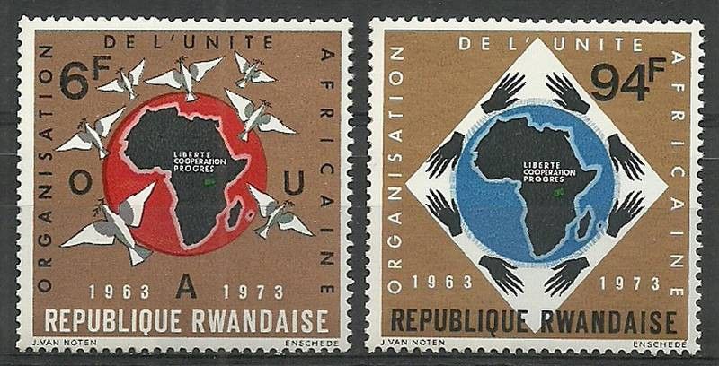 Znaczek Rwanda 1973 Mi 575-576 Czyste **