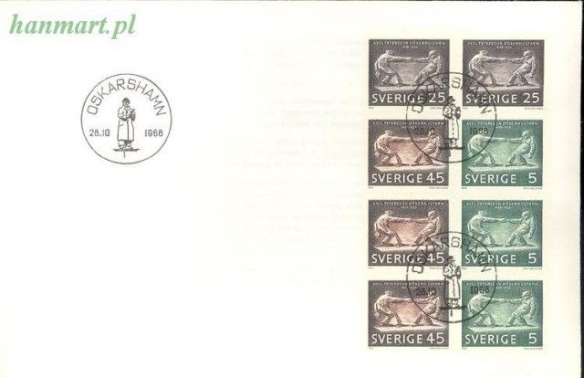 Znaczek Szwecja 1968 Mi h-blatt 46 FDC