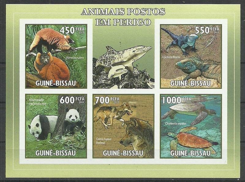 Znaczek Gwinea Bissau 2010 Mi ark 4804-4808B Czyste **